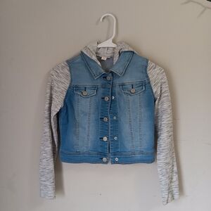 Kids Denim Jacket with Gray Sleeves